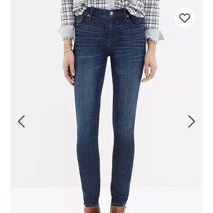 madewell high riser skinny jeans in Atlantic